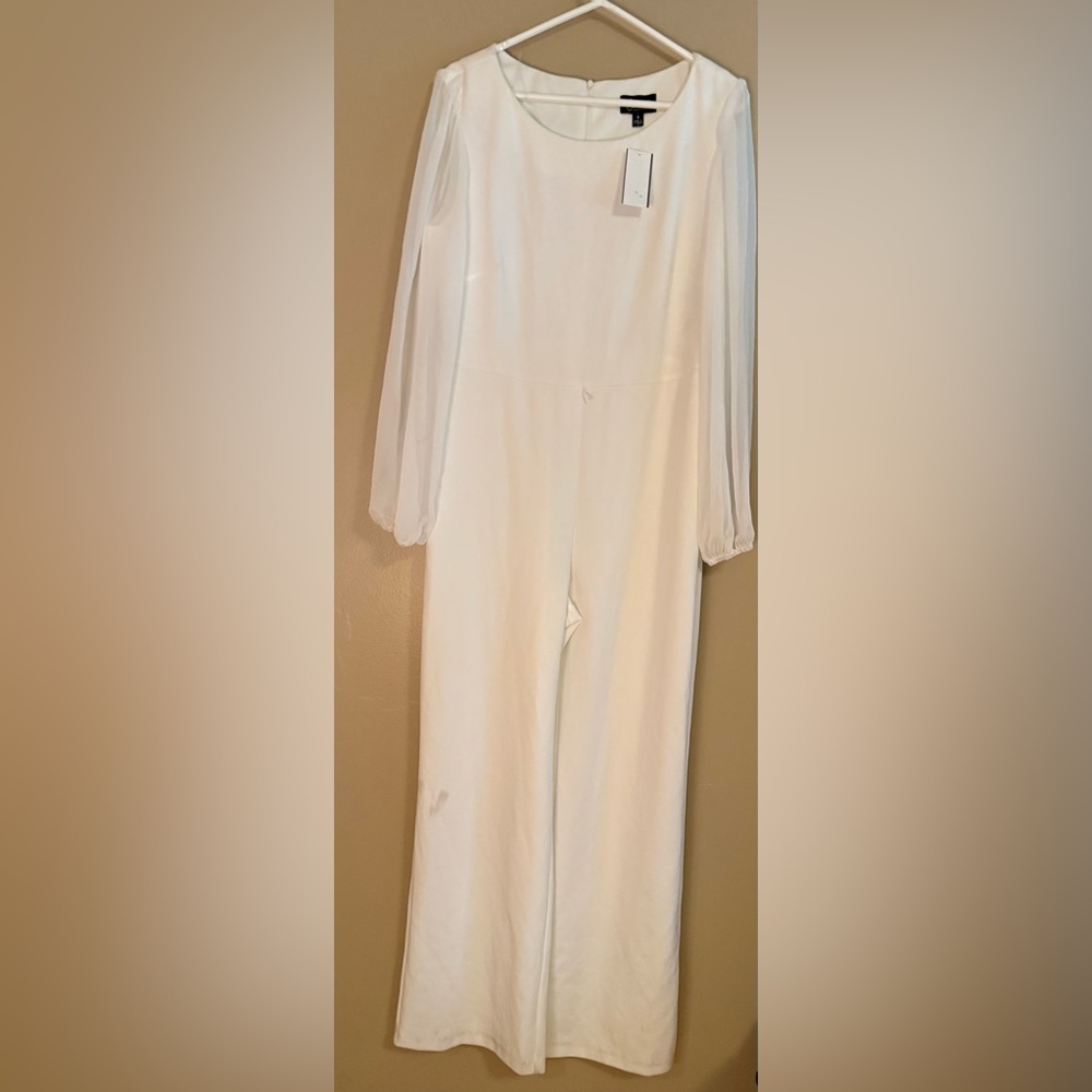 NWT Connected Apparel White Jumpsuit